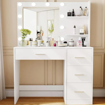 Makeup Vanity Table with Lighted Mirror