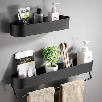 Black Bathroom Shelf Shower Basket